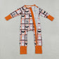 Sibling Baby Boys Girls Kids Halloween Pumpkins Ghosts Two-way Zipper Footie Sleeper Rompers RTS