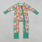 Sibling Baby Boys Girls Kids Fall Pumpkins Two-way Zipper Footie Sleeper Rompers RTS