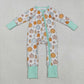 Boys Kids Long Sleeves Pumpkins Thanksgiving Sibling Fall Footie Romper Pajamas Set RTS