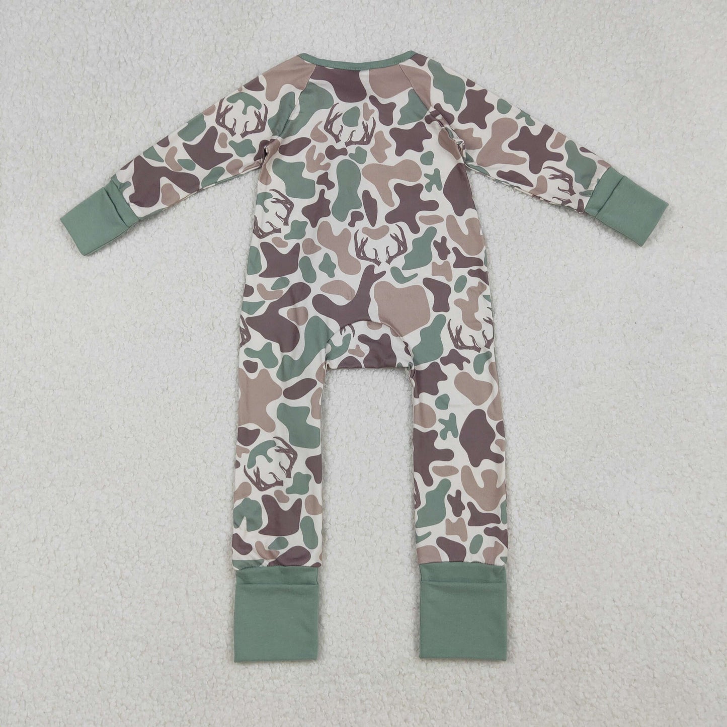 Sibling Baby Boys Kids Dogs Ducks Deer Camo Zipper Footie Sleeper Hunting Rompers RTS