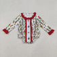 Sibling Girls Kids Embroidery Green Face Bows Christmas Romper Dress Set Clothes RTS