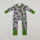 Sibling Baby Boys Girls Kids Christmas Bows Santa Two-way Zipper Footie Sleeper Rompers RTS