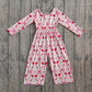 Baby Girls Kids Long Sleeves Bows Hearts Valentine's Day Jumpsuit RTS