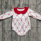 Baby Girls Infant Long Sleeves Red Bows Ruffle Bubble Romper RTS