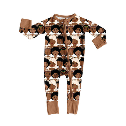 ( Moq 5 ) Preorder Girls Kids Long Sleeves History Zipper Romper