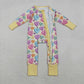 Sibling Baby Boys Girls Infant Hearts Bows Two-way Zipper Valentines Footie Sleeper Rompers RTS