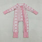 Sibling Baby Boys Girls Infant Hearts Bows Two-way Zipper Valentines Footie Sleeper Rompers RTS