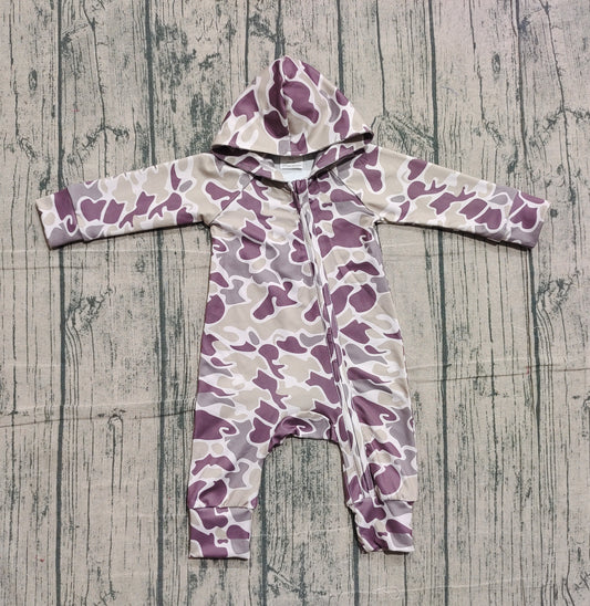 ( No moq ) Preorder Baby Boys Long Sleeves Zipper Hoodie Southern Camo Romper