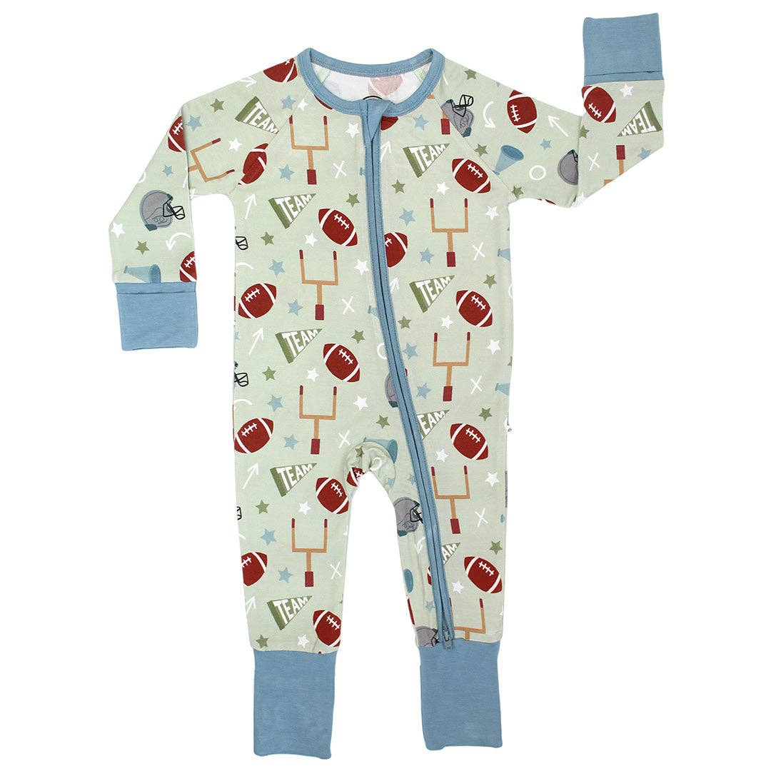 ( Moq 5 ) Preorder Baby Boys Long Sleeves Football Ziper Romper