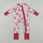 Sibling Baby Boys Girls Infant Hearts Bows Two-way Zipper Valentines Footie Sleeper Rompers RTS