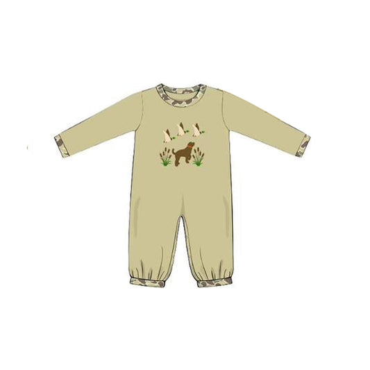 ( Moq 5 ) Preorder Long Sleeves Dogs Ducks Camo Hunting Buttons Romper