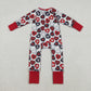 Sibling Baby Boys Girls Infant Hearts Bows Two-way Zipper Valentines Footie Sleeper Rompers RTS