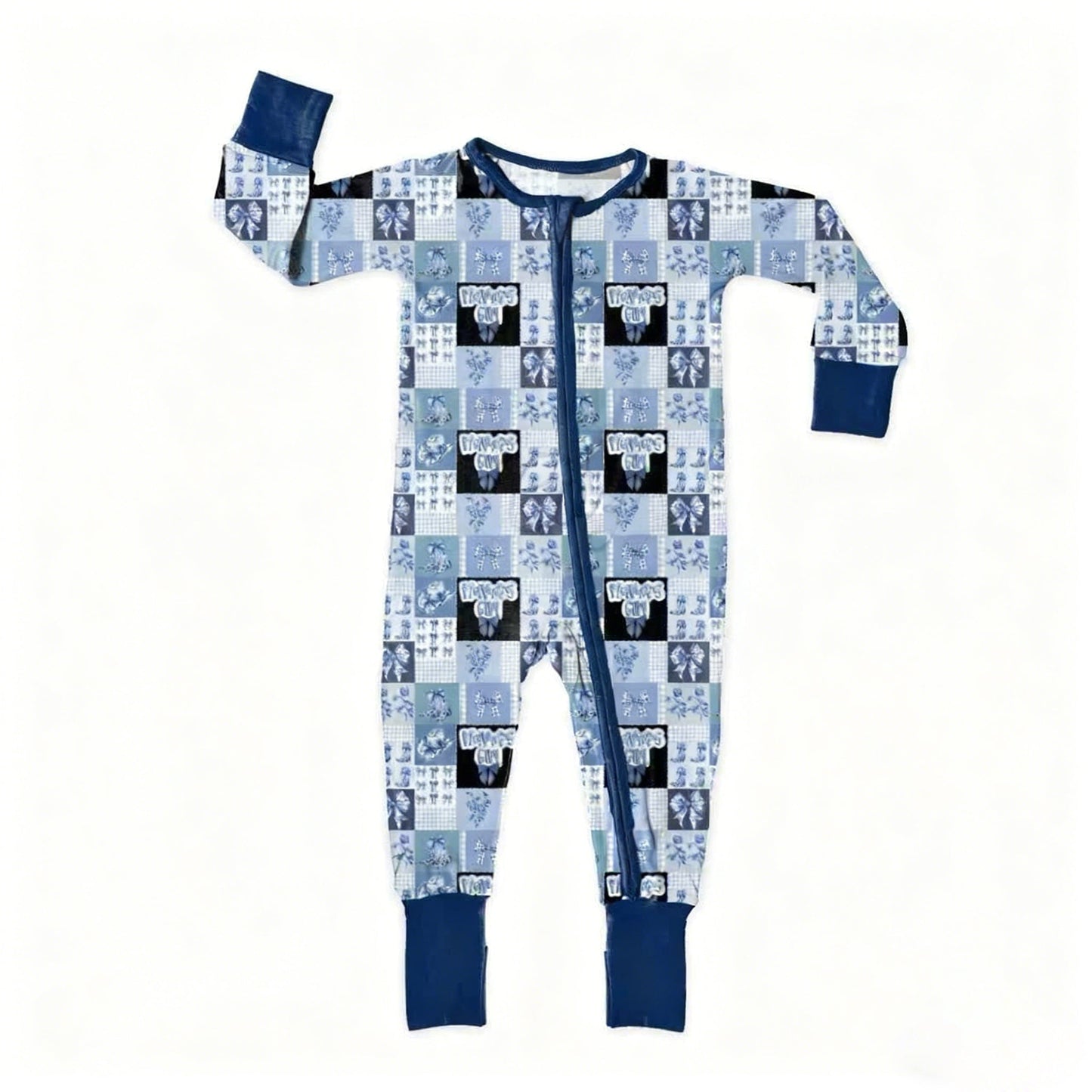 ( Moq 5 ) Preorder Baby Kids Long Sleeves Bows Boots Mama's Girl Western Zipper Romper