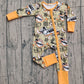 Baby Boys Infant Long Sleeves Cactus Aztec Western Zipper Footie Sleeper Romper RTS