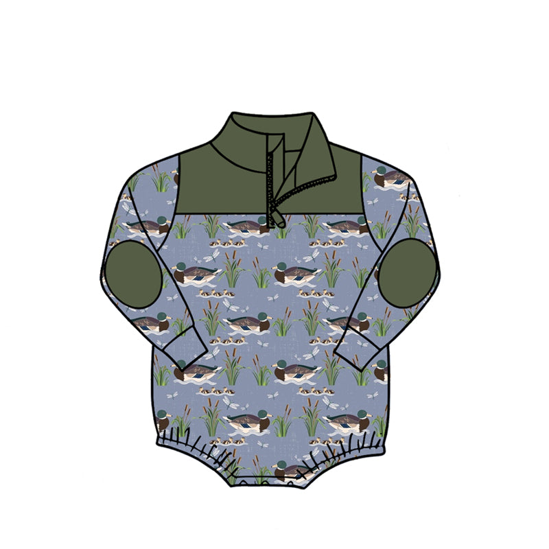 ( Moq 5 ) Baby Boys Infant Long Sleeves Ducks Zipper Bubble Romper Hunting Clothes