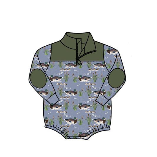 ( Moq 5 ) Baby Boys Infant Long Sleeves Ducks Zipper Bubble Romper Hunting Clothes