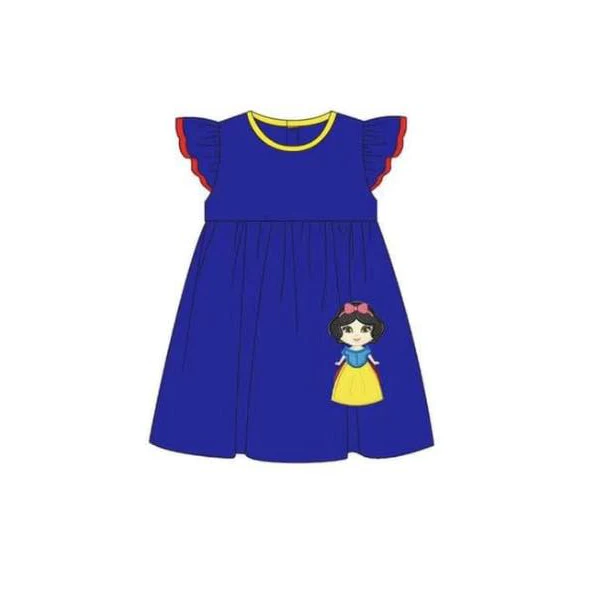 Pre-order Baby Girl Short Sleeves Princess Blue Dress