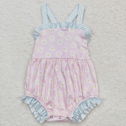 Baby Girl Sleeveless Floral Summer Pink One Piece Romper