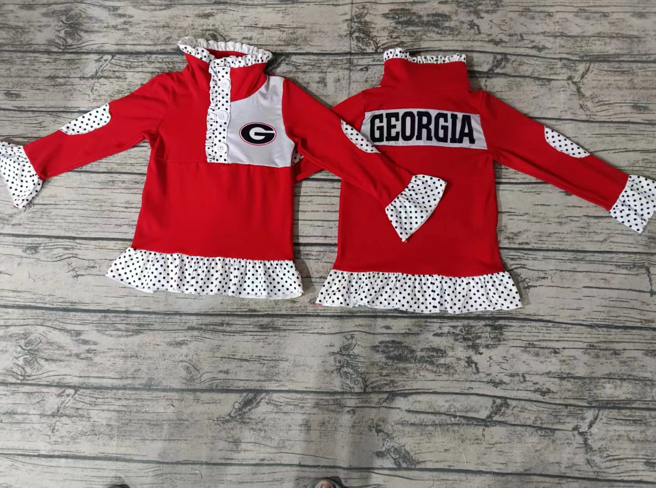 Baby Girl Red Long Sleeves Team Pullover Moq 5