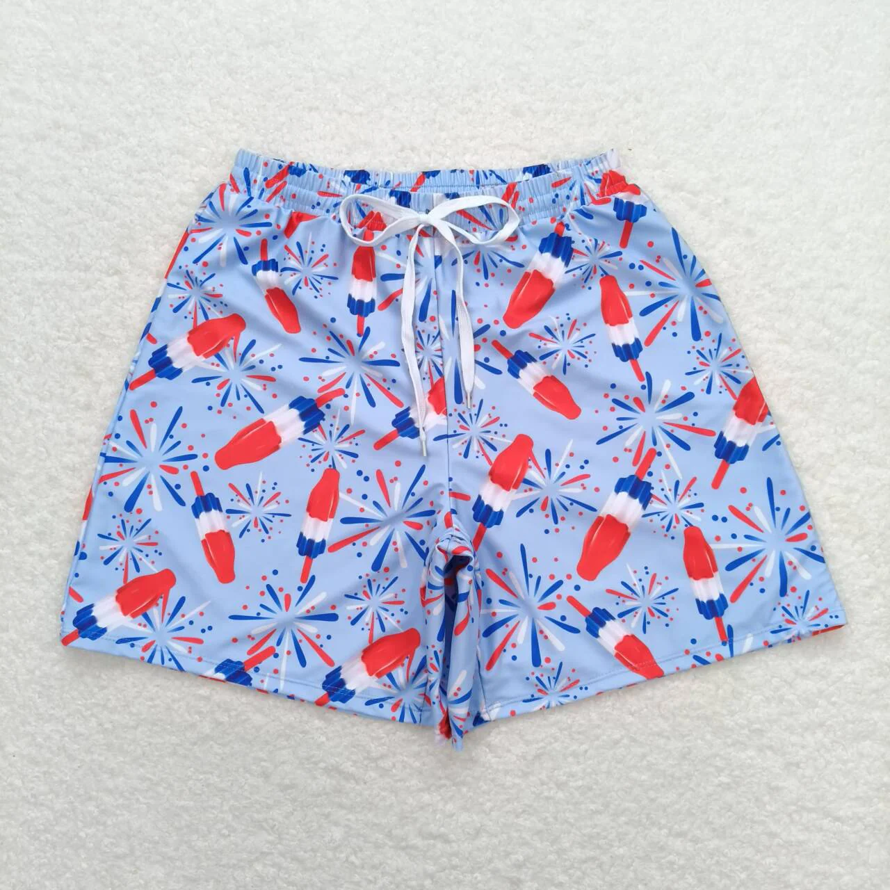 Adult Men Summer Popsicle Blue July 4th Swimming Trunks Shorts