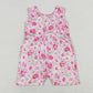 Baby Girl Sleeveless Floral Zipper One Piece Pink Jumpsuit