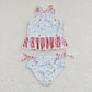 S0157 Baby Girl Floral One Piece Summer Swimsuit