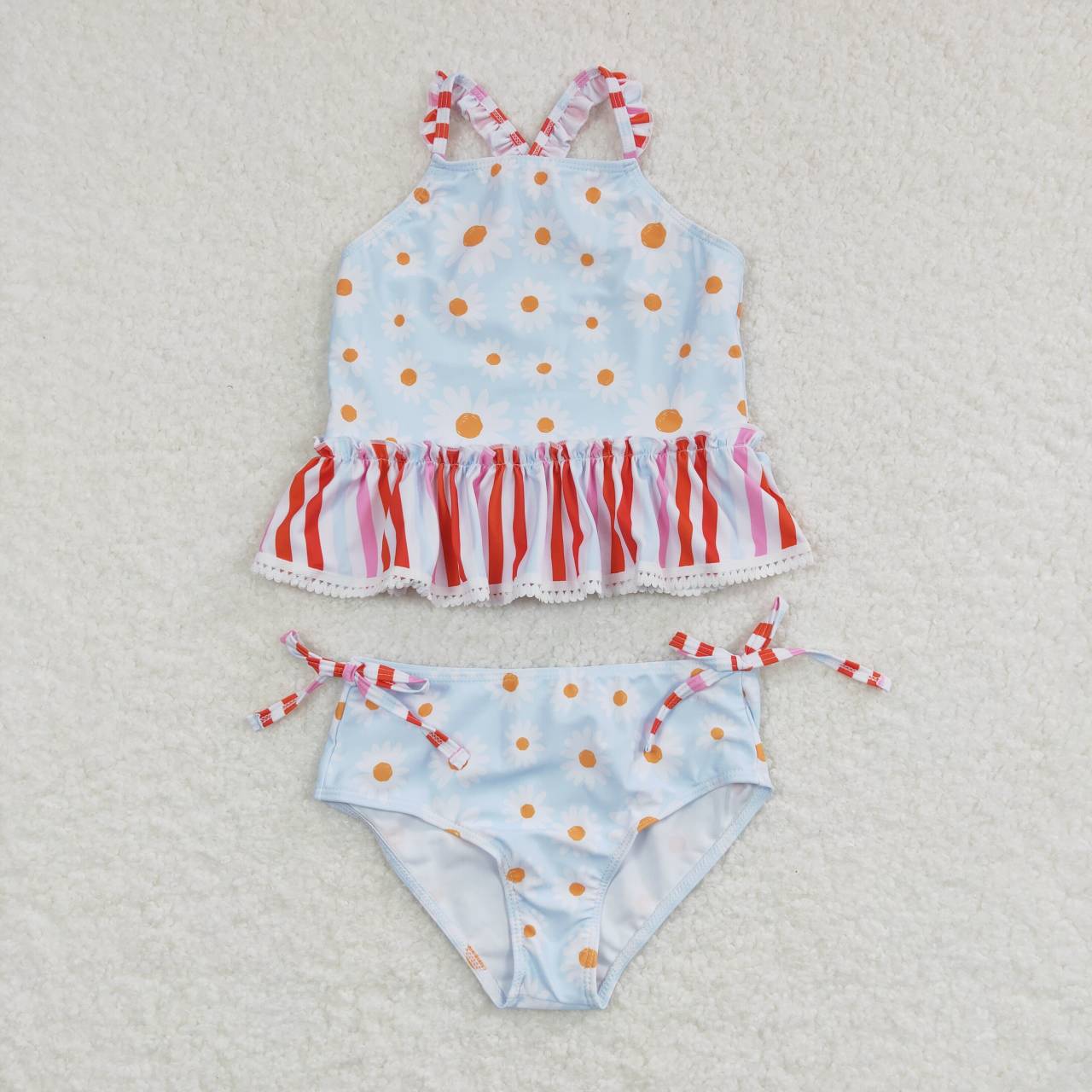 S0157 Baby Girl Floral One Piece Summer Swimsuit