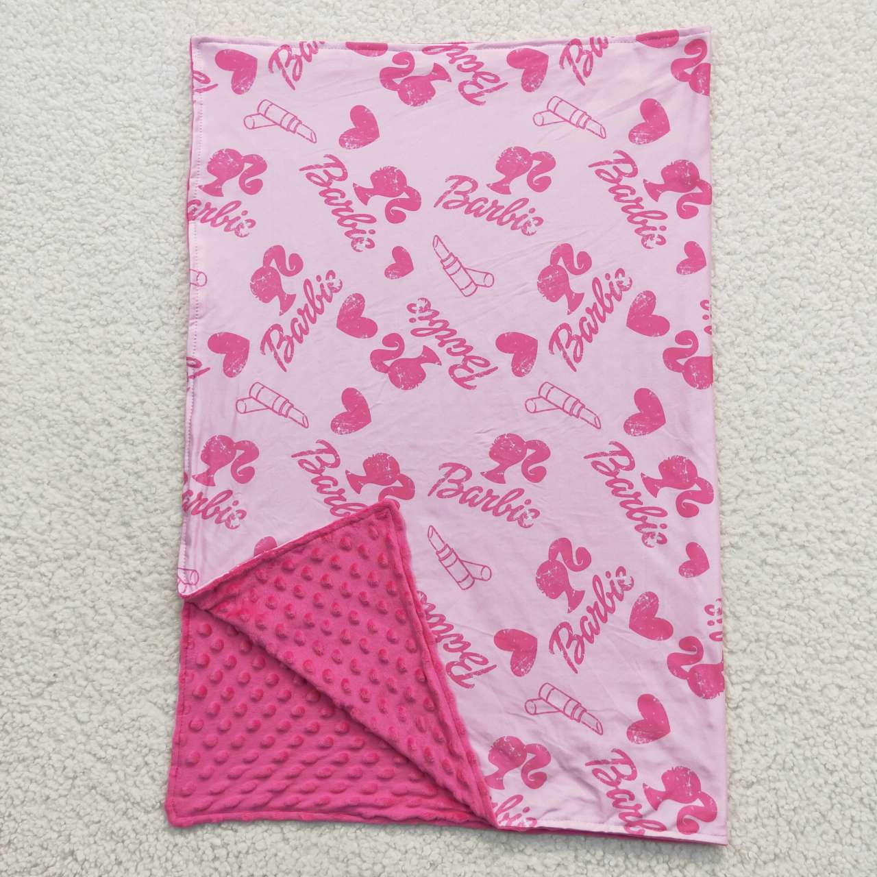 BL0039 Baby Girl Pink Doll Blanket