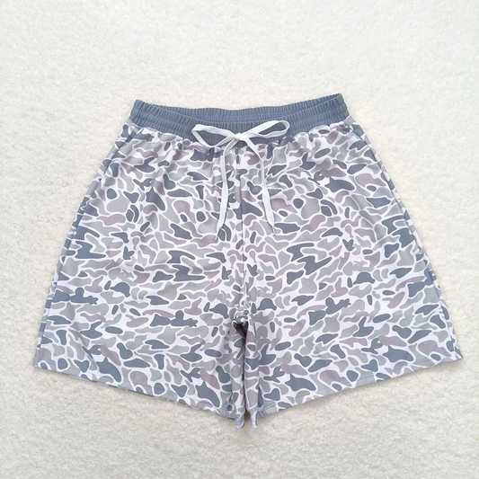 Adult Men Camo Swimming Trunks Grey Shorts