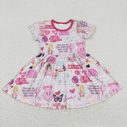 Baby Girl Singer Pink Short Sleeves Summer Dress