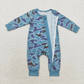 Baby Boy Long Sleeves Green Camo Zipper Bamboo Romper