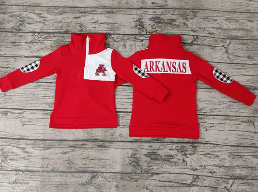 Baby Boy Red Long Sleeves Shirt Team Pullover Moq 5