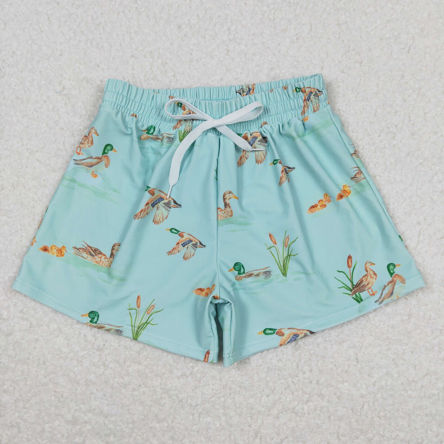 Baby Boy Ducks Green Swimming Trunks Shorts