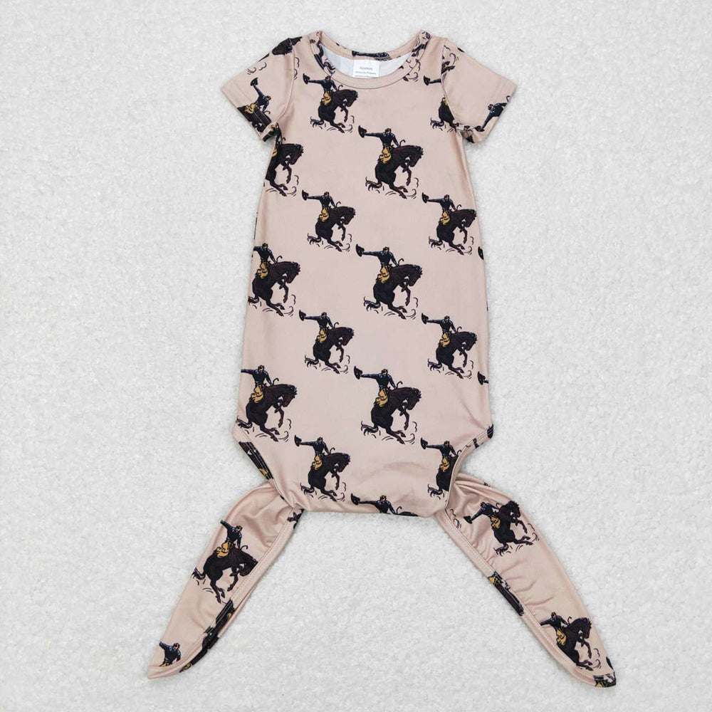 Newborn Baby Kids Short Sleeves Sibling Western Sleepwear Gowns Romper