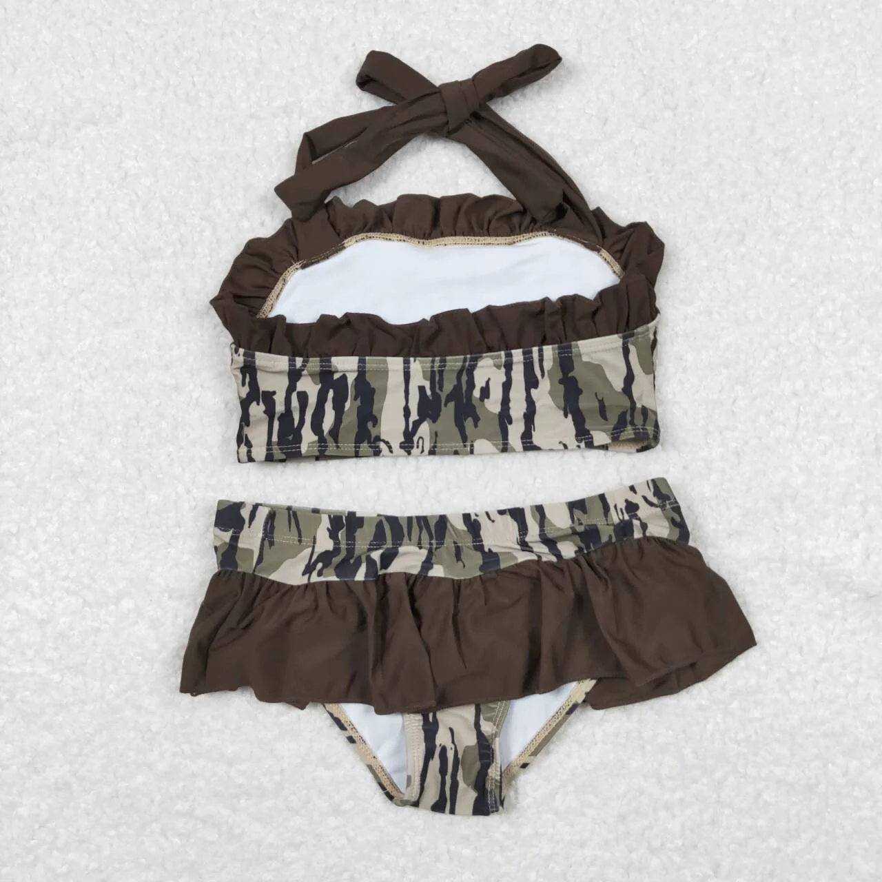 S0253 Baby Girl Sleeveless Camo Set Summer Swimsuit