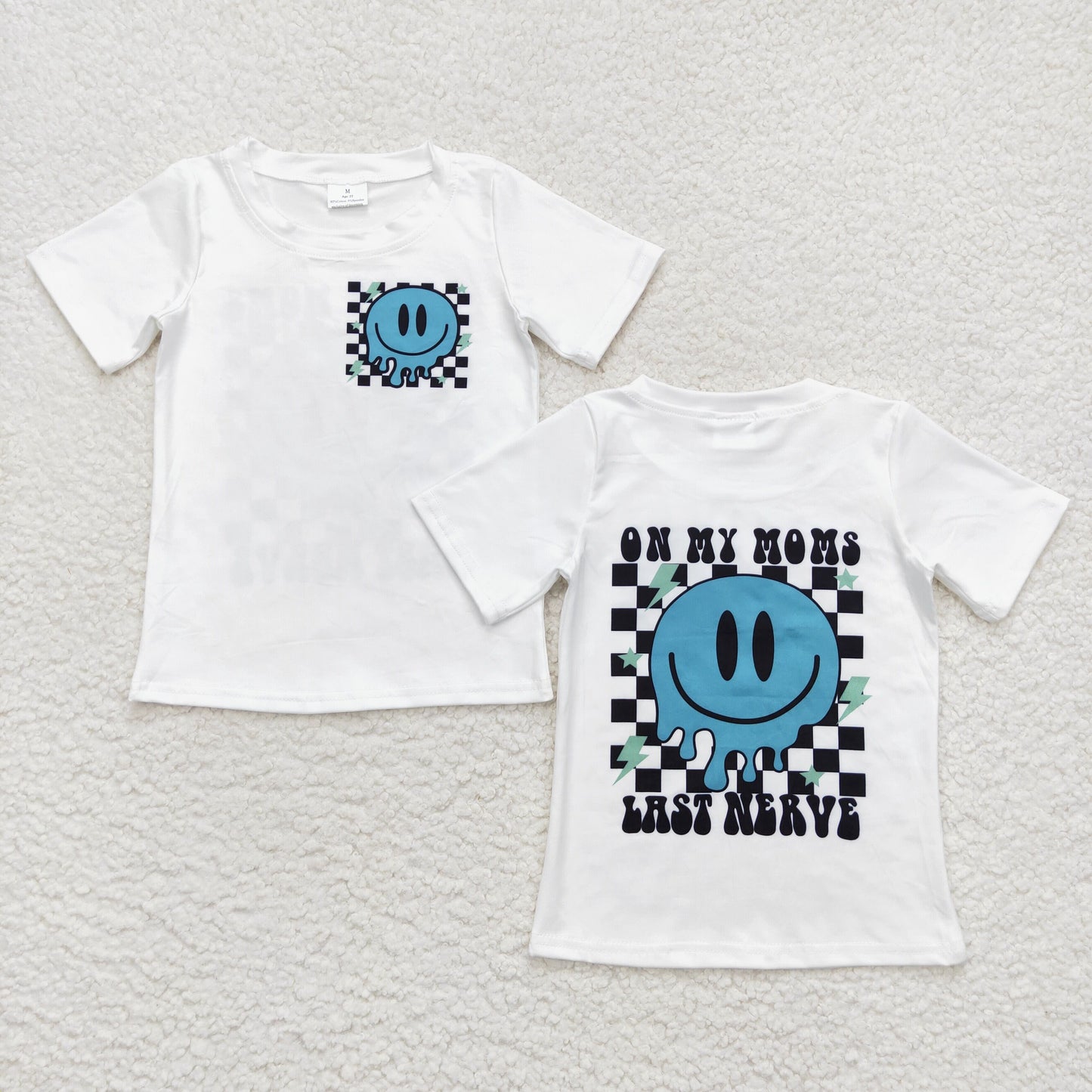 BT0351 Baby Boy Short Sleeves On My Moms Smile Shirt