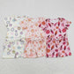 Baby Girl Short Sleeves Floral Tops Pocket Shorts Summer Set Pajamas