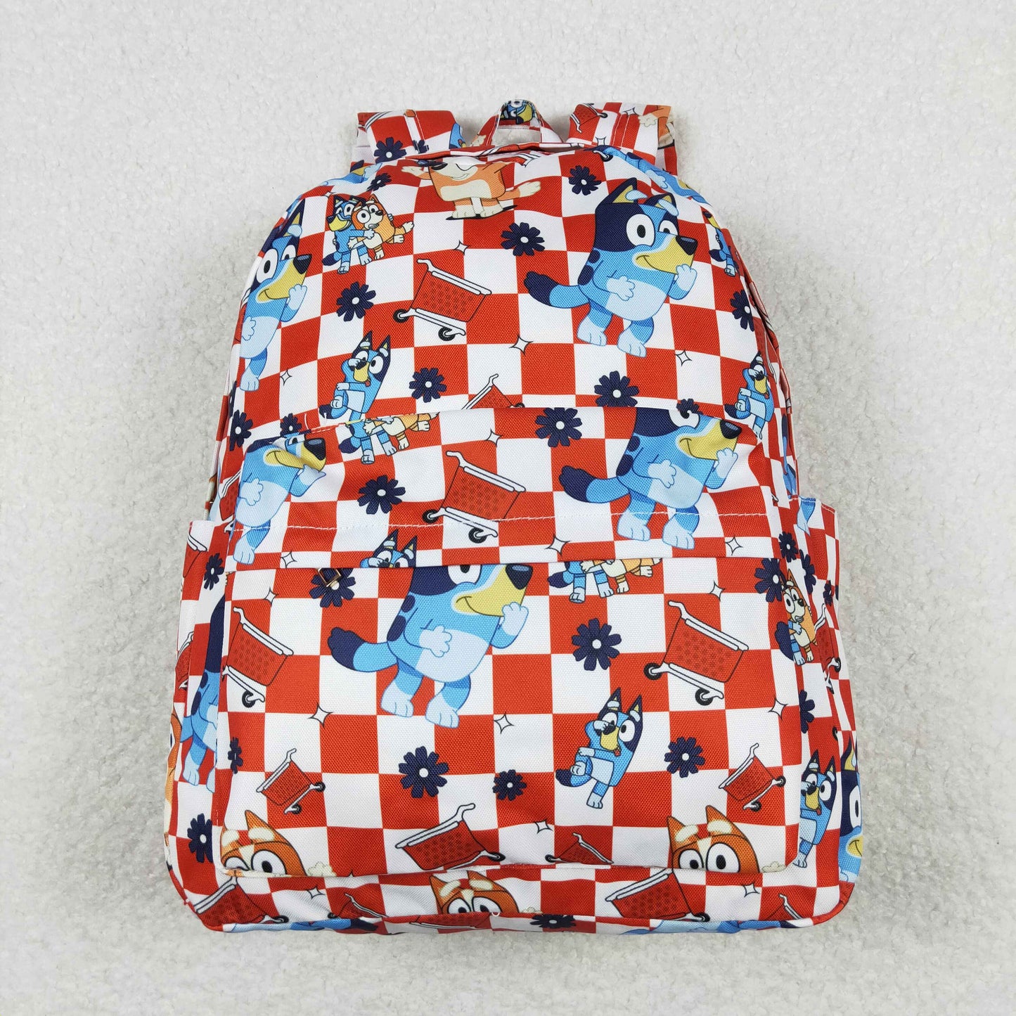 Baby Girl Dogs Floral Checkered Backpack Bags