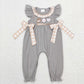 SR0613 Baby Girl Embroidery Baseball Grey Cotton Romper