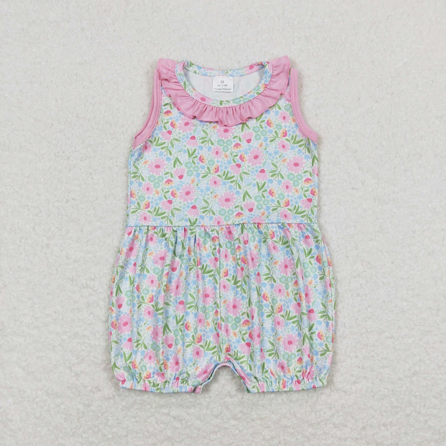 Baby Girl Sleeveless Floral Summer One Piece Romper