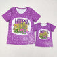 GT0377 Adult Women Long Sleeves Mardi Gras Purple Shirt