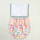 Baby Girl Embroidery I Love Mom Floral Bubble One Piece Romper