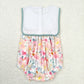 Baby Girl Embroidery I Love Dad Floral Bubble One Piece Romper