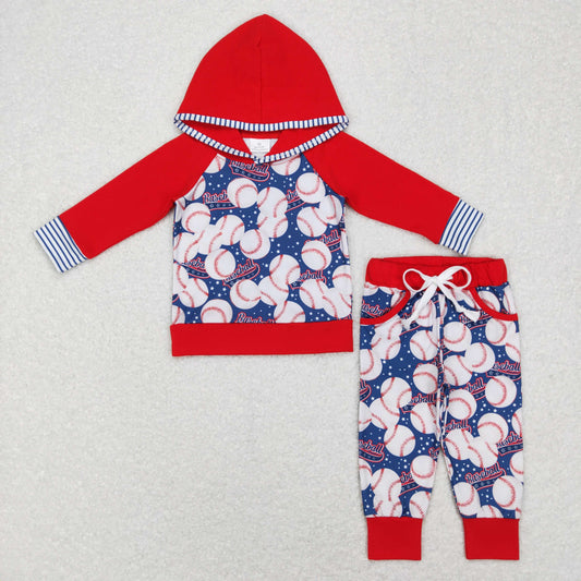 BLP0386 Baby Boy Hoodie Shirt Baseball Pants Set