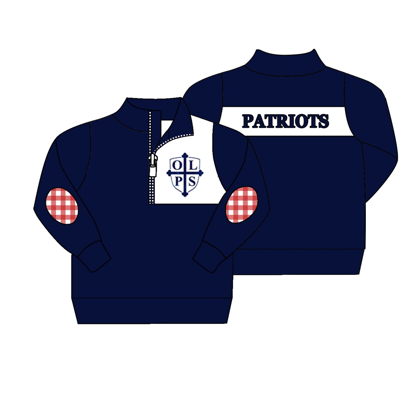 Baby Boy Long Sleeves Team Zipper Navy Blue Pullover Shirt ( Moq 5 )