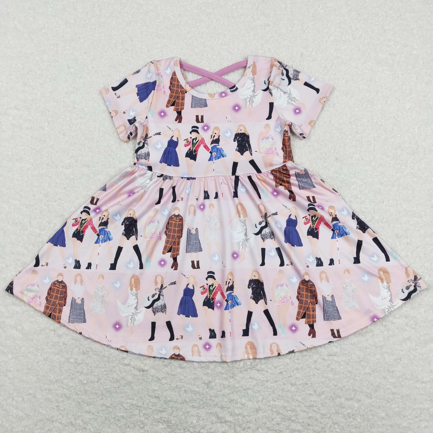 GSD0711 Baby Girl Short Sleeves Singer Twirl Dress