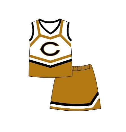 baby girl gold sleeveless shirt skirt Team set