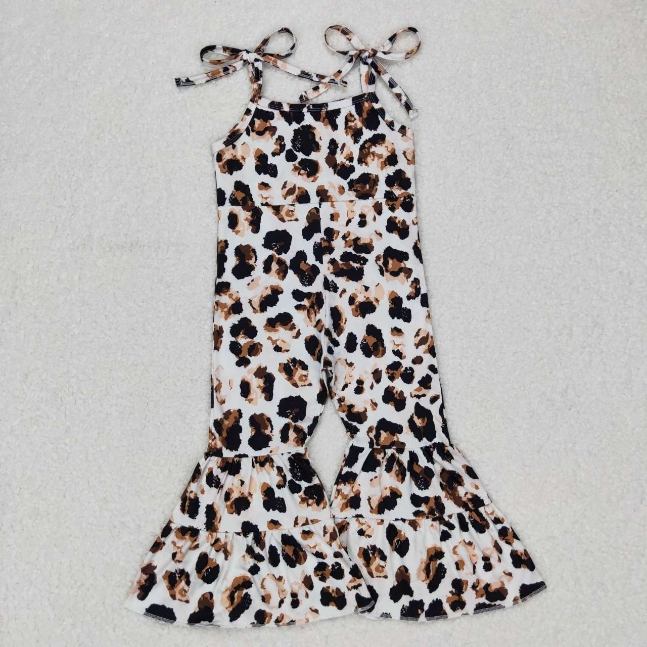 SR0456 Baby Girl Sleeveless Leopard Jumpsuit