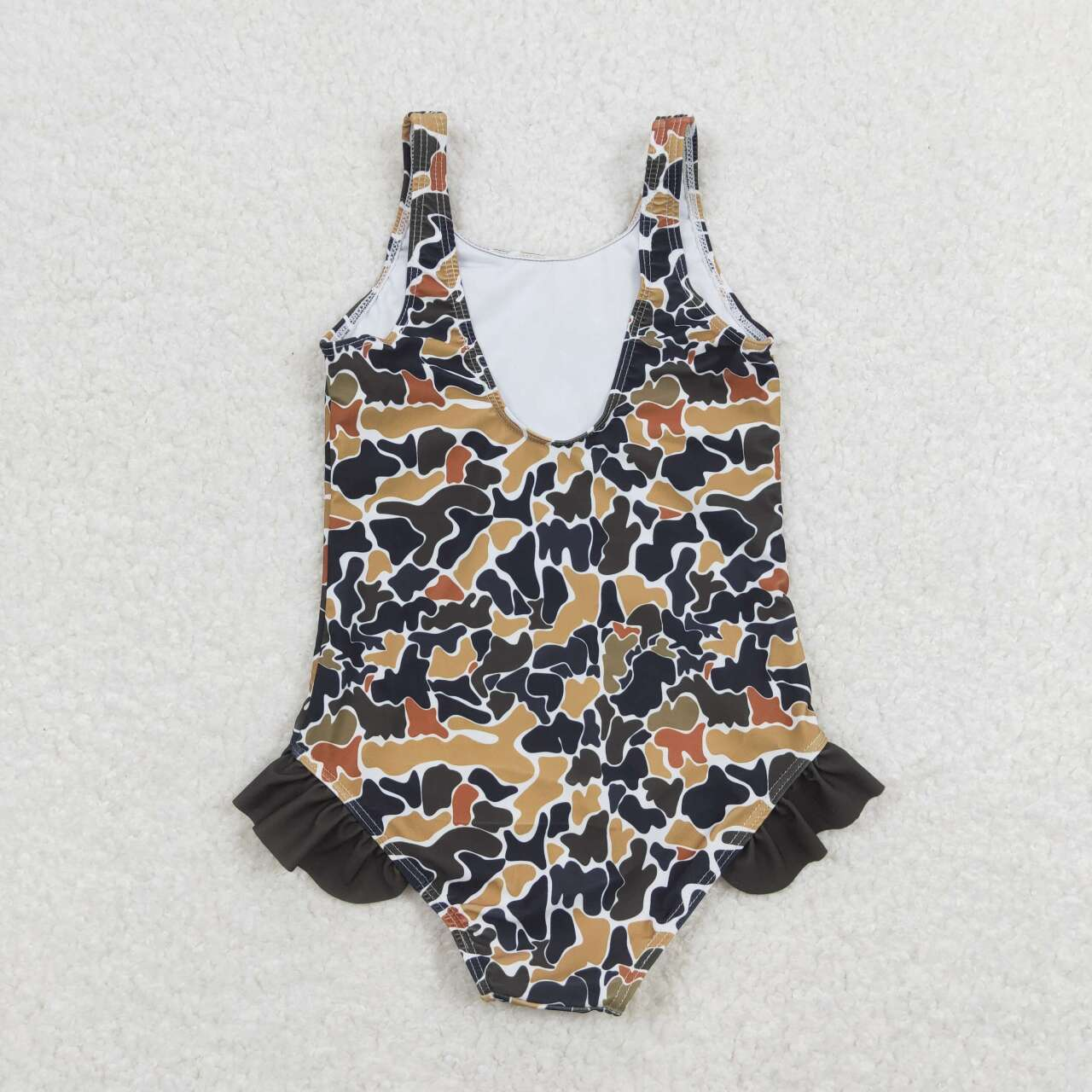 S0239 Baby Girl Sleeveless Camo One Piece Summer Swimsuit