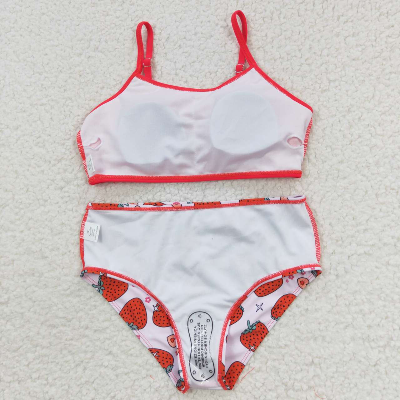 S0142 Baby Girl Strawberry Tassel Swimsuit Summer Bathing Suit Outfit